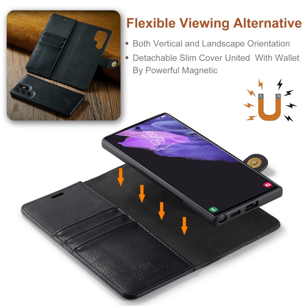 Samsung Galaxy S24 Ultra Pungetui med aftageligt cover, Black