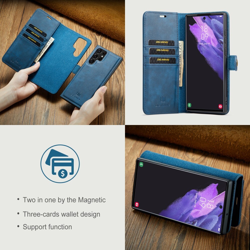 Samsung Galaxy S24 Ultra Pungetui med aftageligt cover, Blue