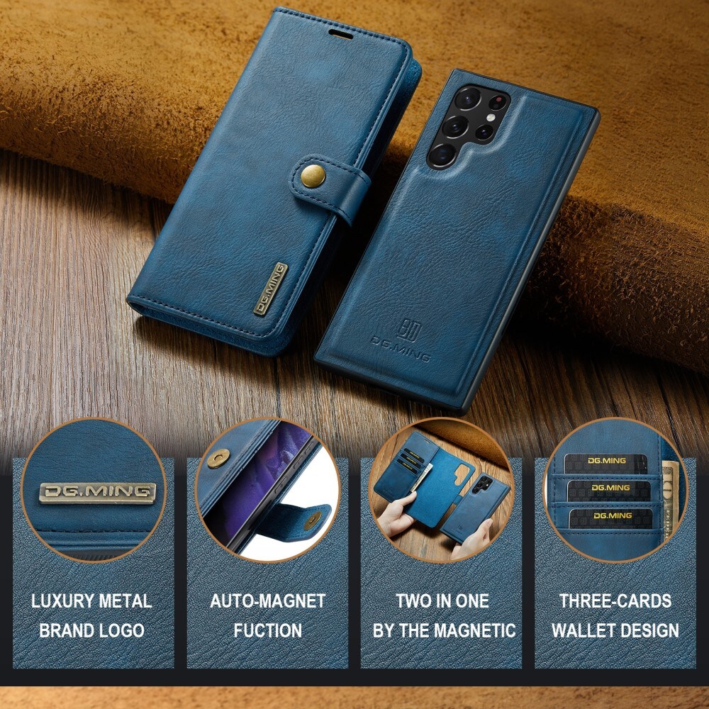Samsung Galaxy S24 Ultra Pungetui med aftageligt cover, Blue