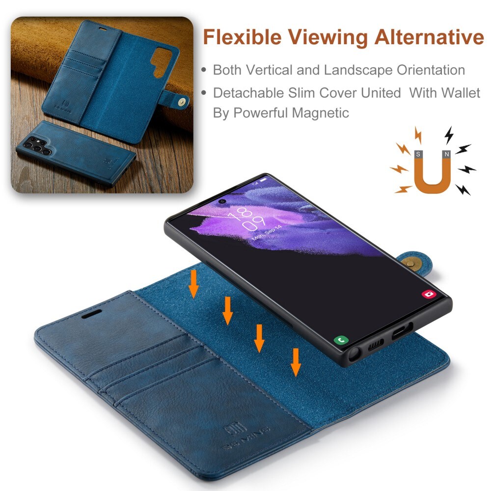 Samsung Galaxy S24 Ultra Pungetui med aftageligt cover, Blue