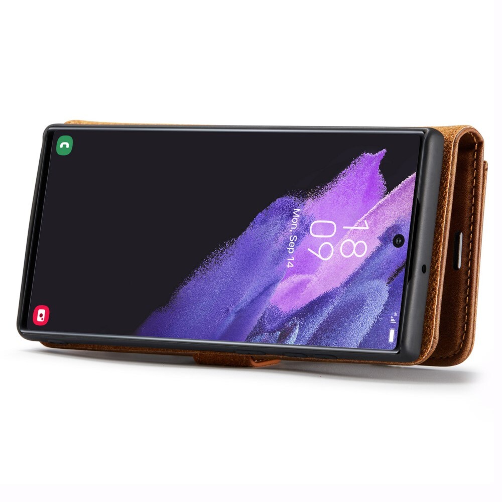 Samsung Galaxy S24 Ultra Pungetui med aftageligt cover, Cognac