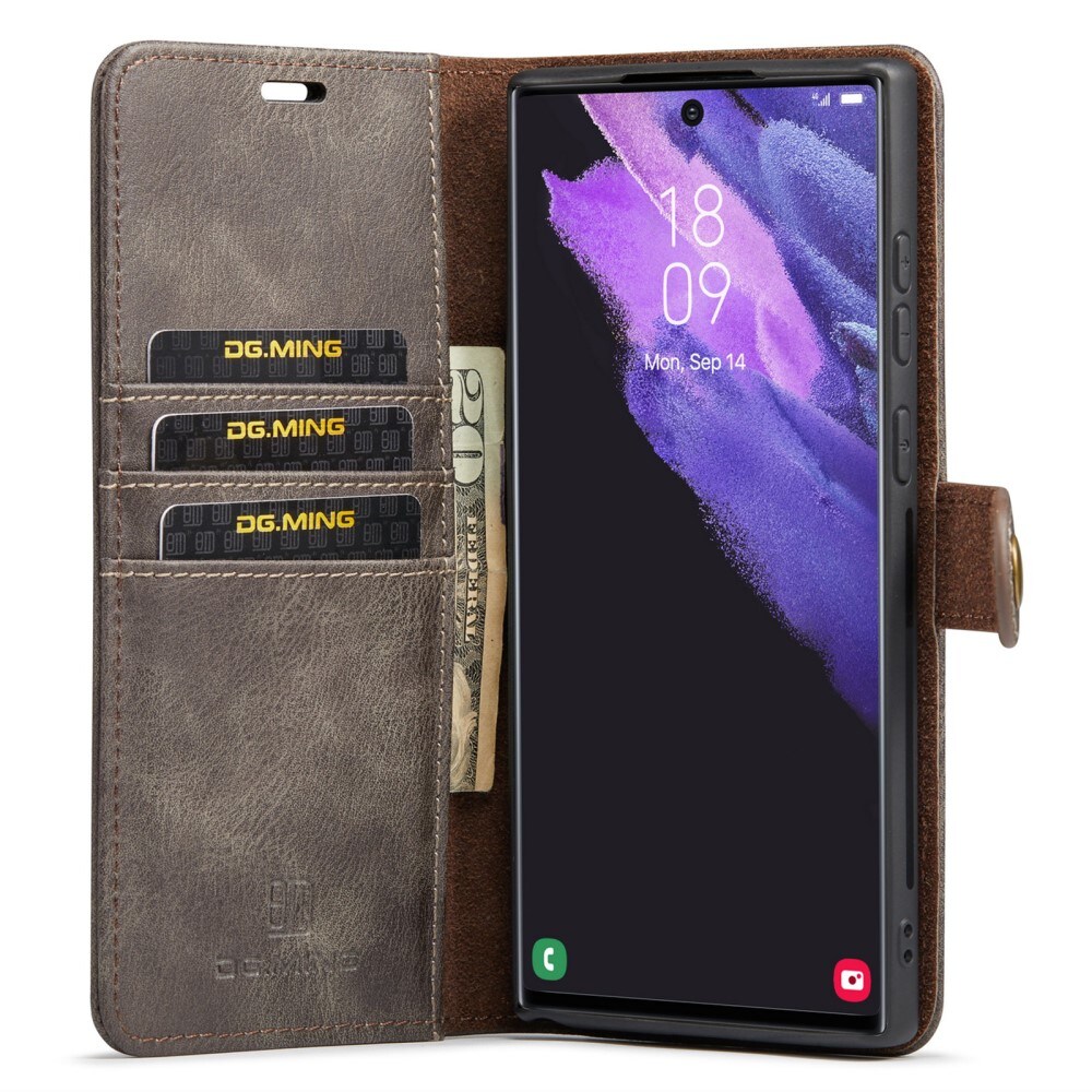 Samsung Galaxy S24 Ultra Pungetui med aftageligt cover, Brown