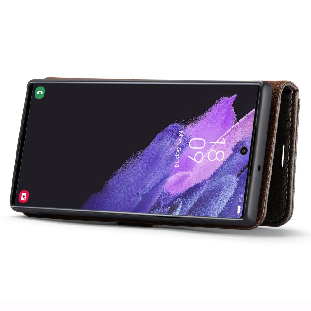 Samsung Galaxy S24 Ultra Pungetui med aftageligt cover, Brown
