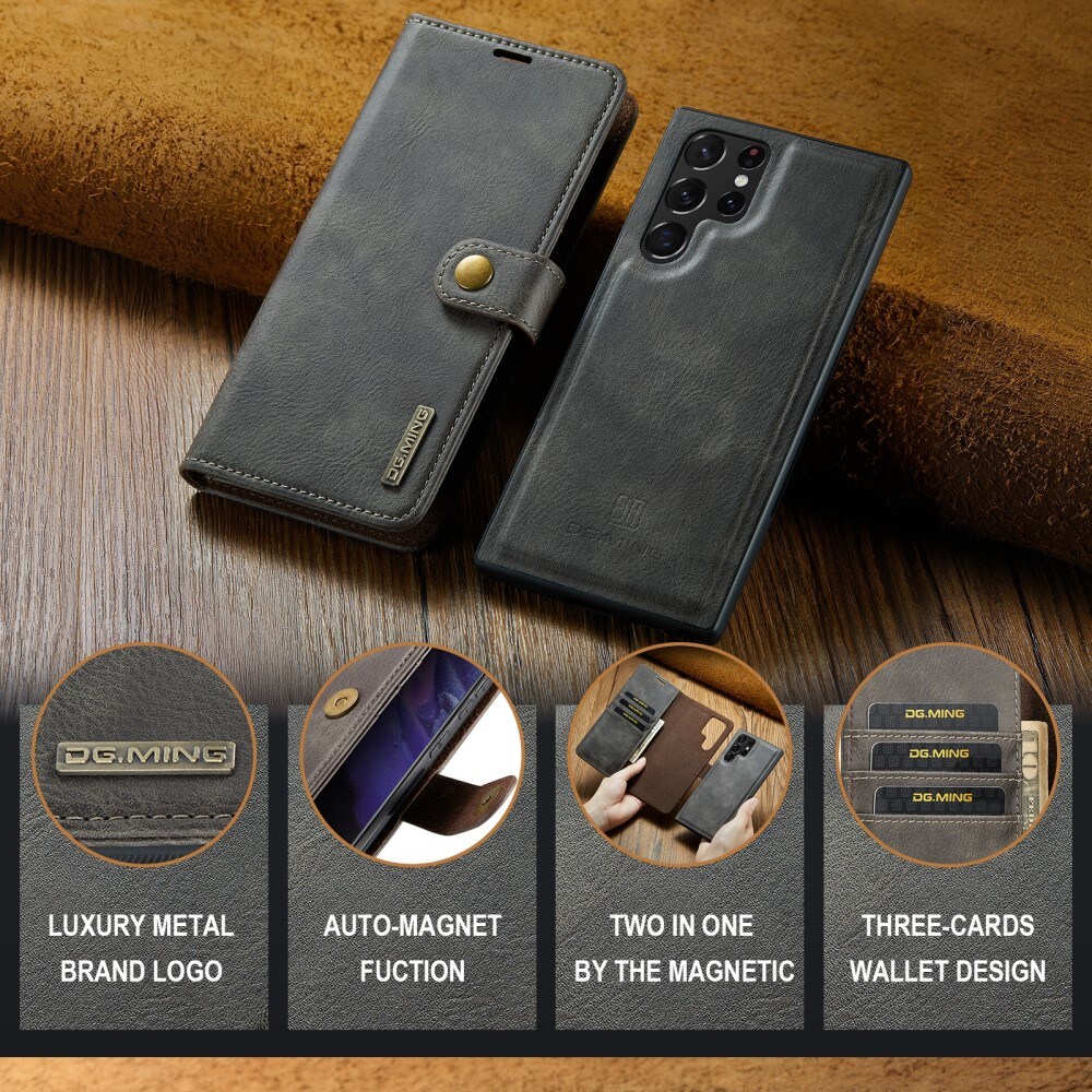 Samsung Galaxy S24 Ultra Pungetui med aftageligt cover, Brown