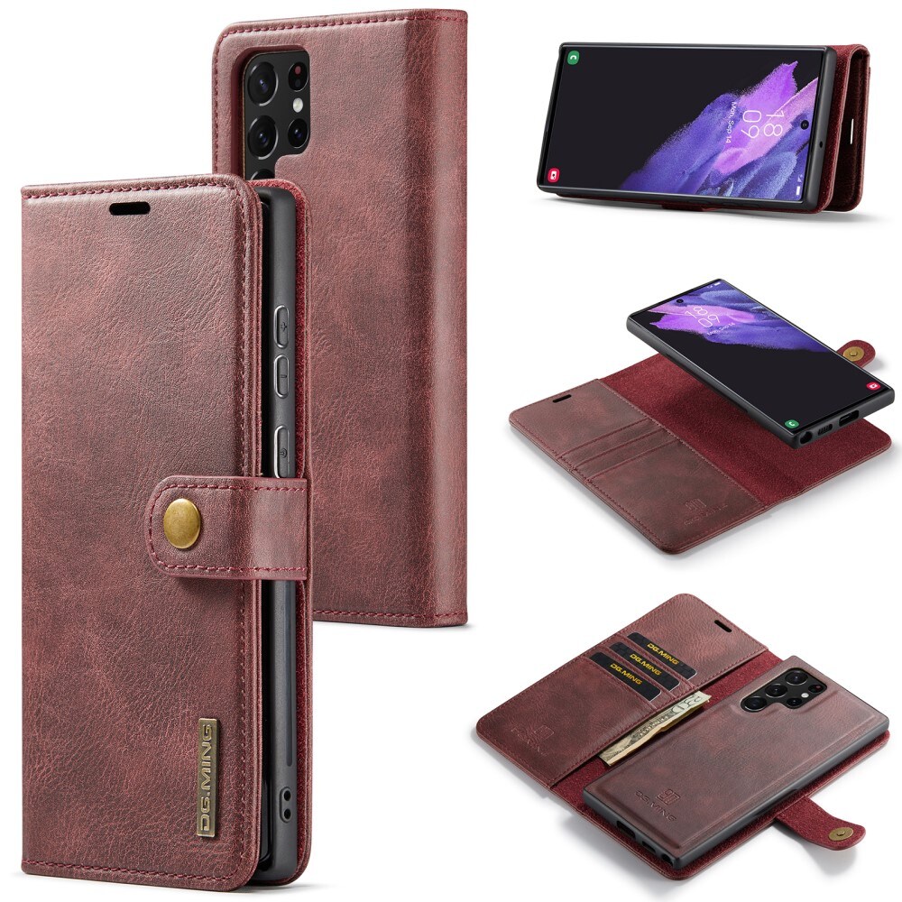 Samsung Galaxy S24 Ultra Pungetui med aftageligt cover, Red