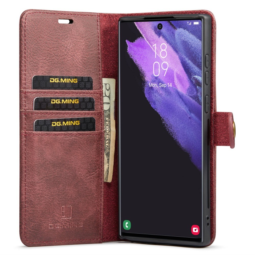 Samsung Galaxy S24 Ultra Pungetui med aftageligt cover, Red