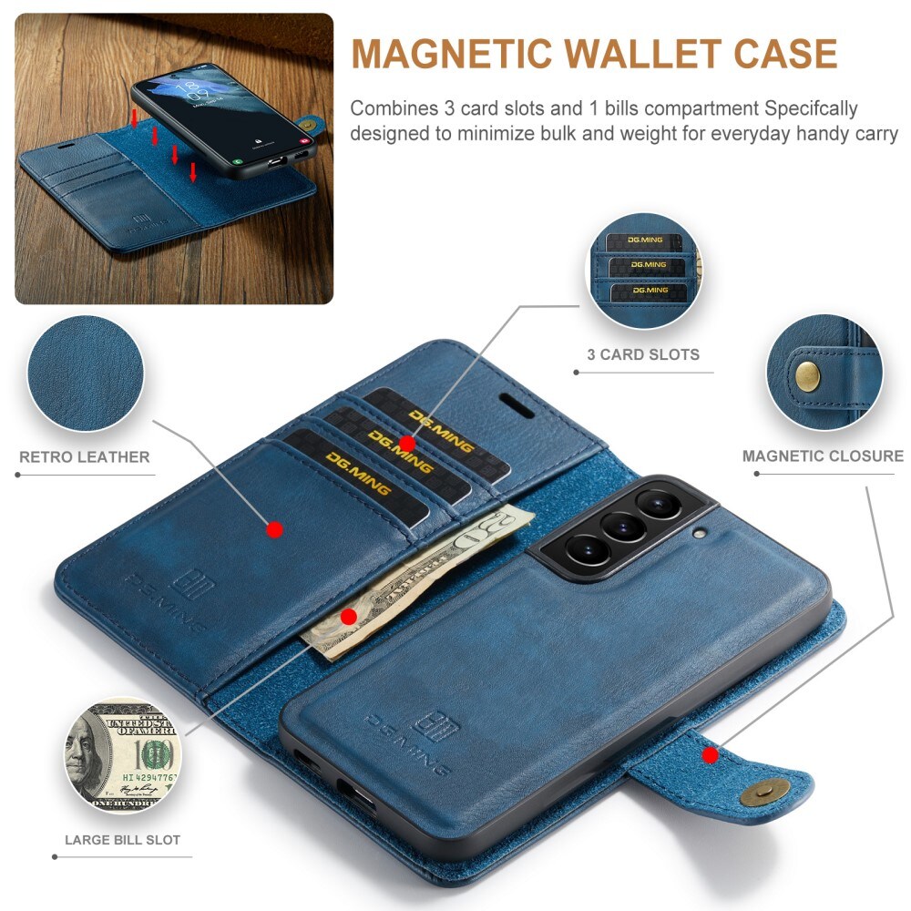 Samsung Galaxy S24 Pungetui med aftageligt cover, Blue