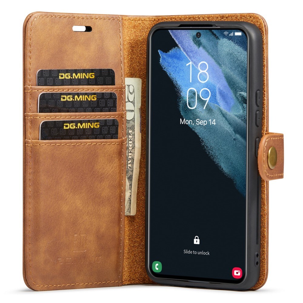 Samsung Galaxy S24 Pungetui med aftageligt cover, Cognac