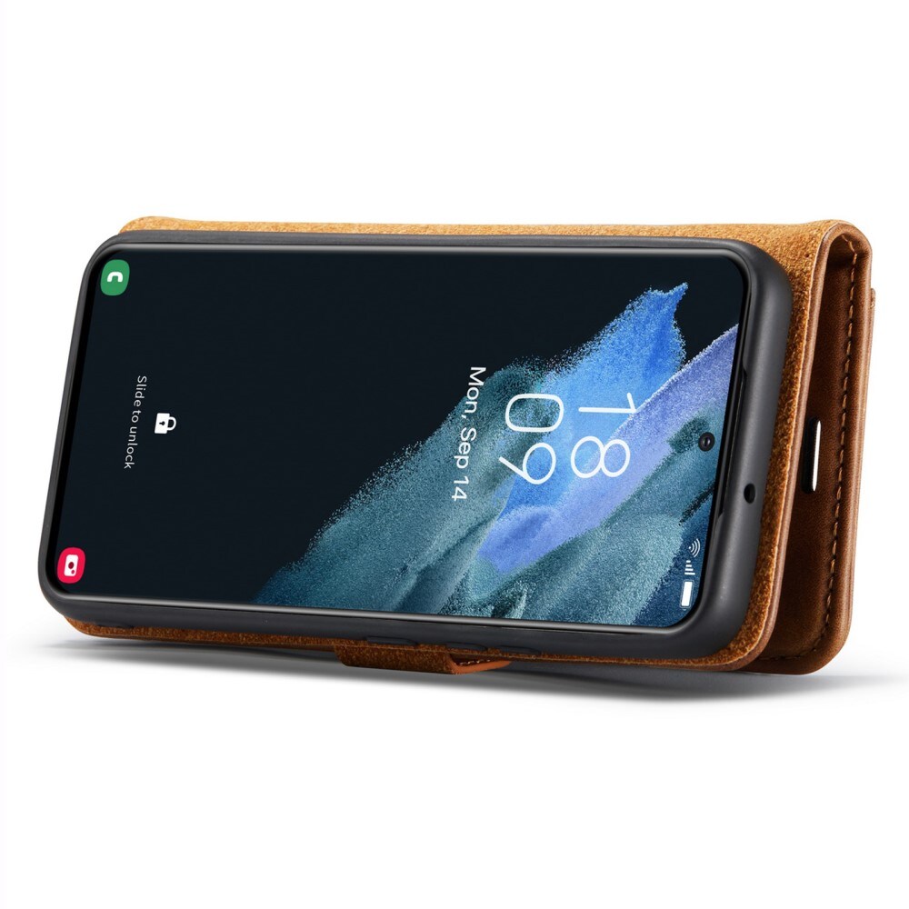 Samsung Galaxy S24 Pungetui med aftageligt cover, Cognac