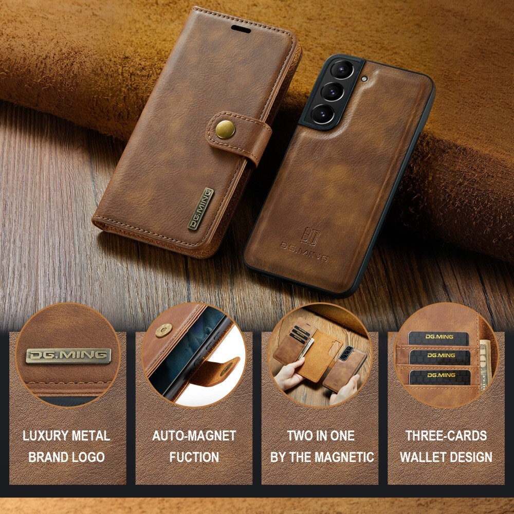 Samsung Galaxy S24 Pungetui med aftageligt cover, Cognac