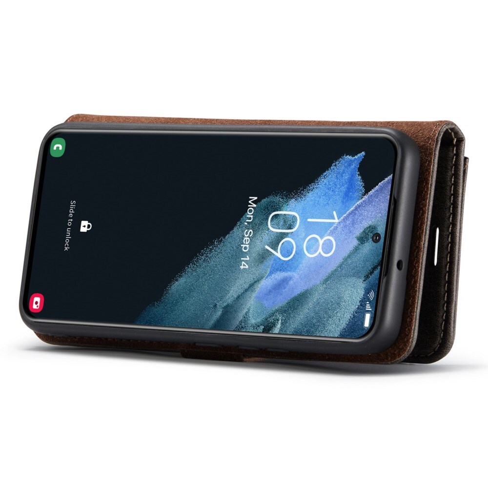 Samsung Galaxy S24 Pungetui med aftageligt cover, Brown
