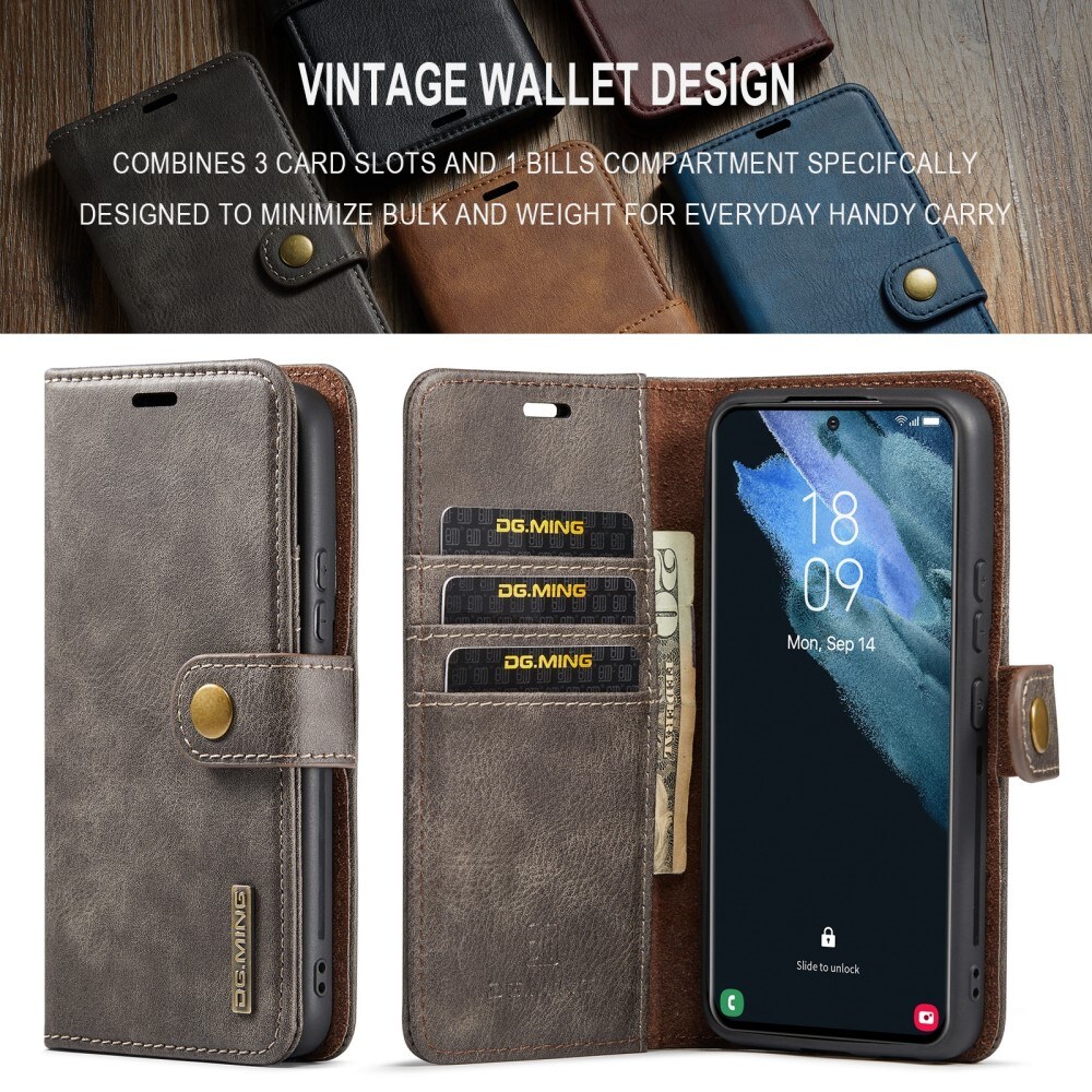 Samsung Galaxy S24 Pungetui med aftageligt cover, Brown