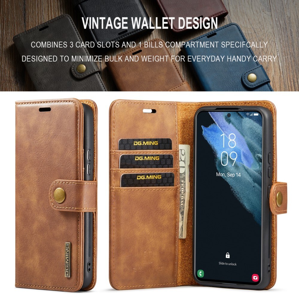 Samsung Galaxy S24 Plus Pungetui med aftageligt cover, Cognac