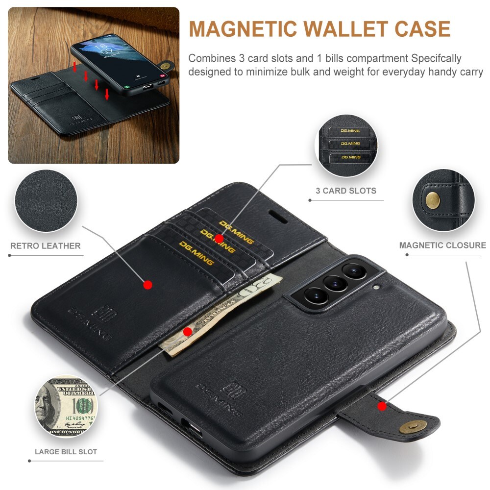 Samsung Galaxy S24 Plus Pungetui med aftageligt cover, Black