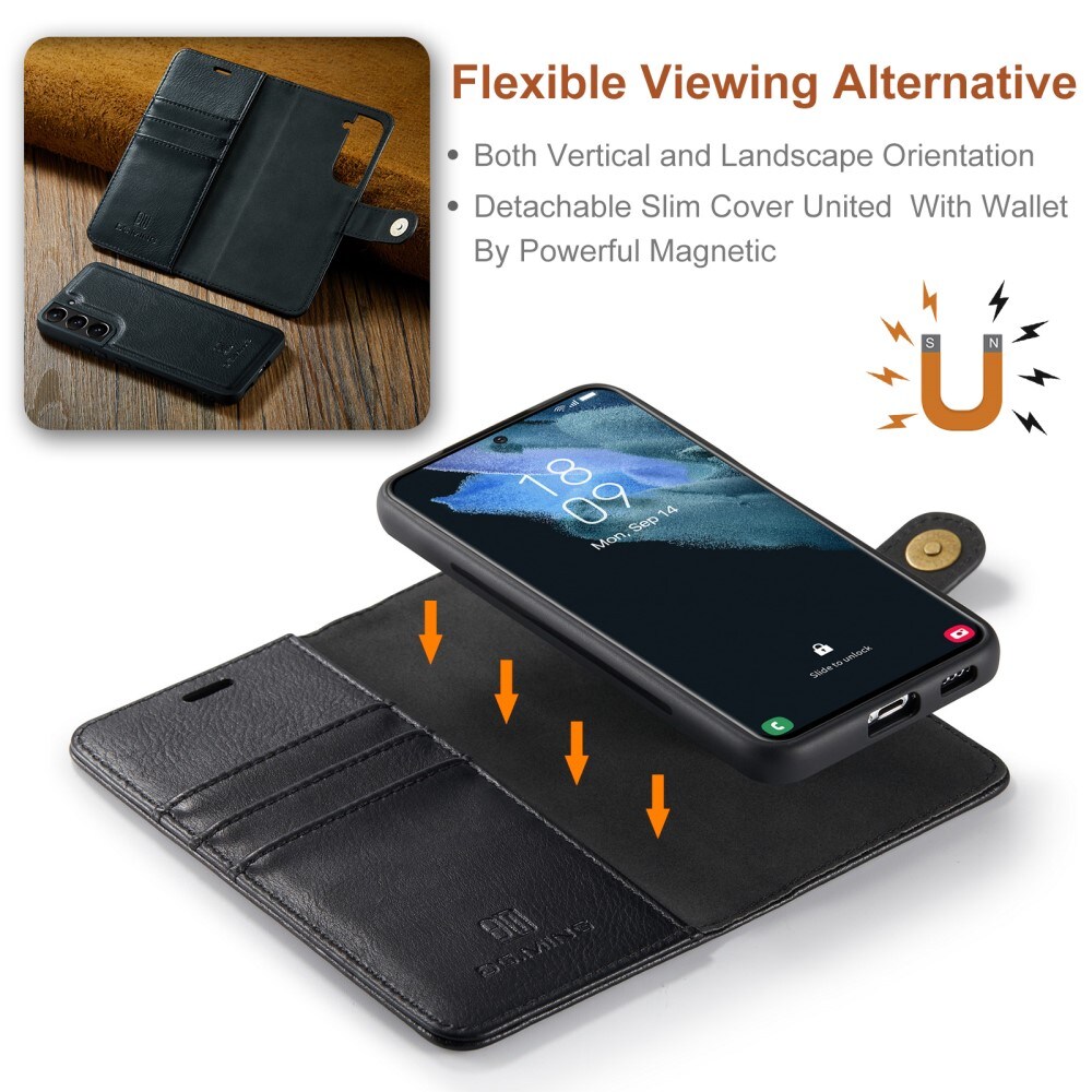 Samsung Galaxy S24 Plus Pungetui med aftageligt cover, Black
