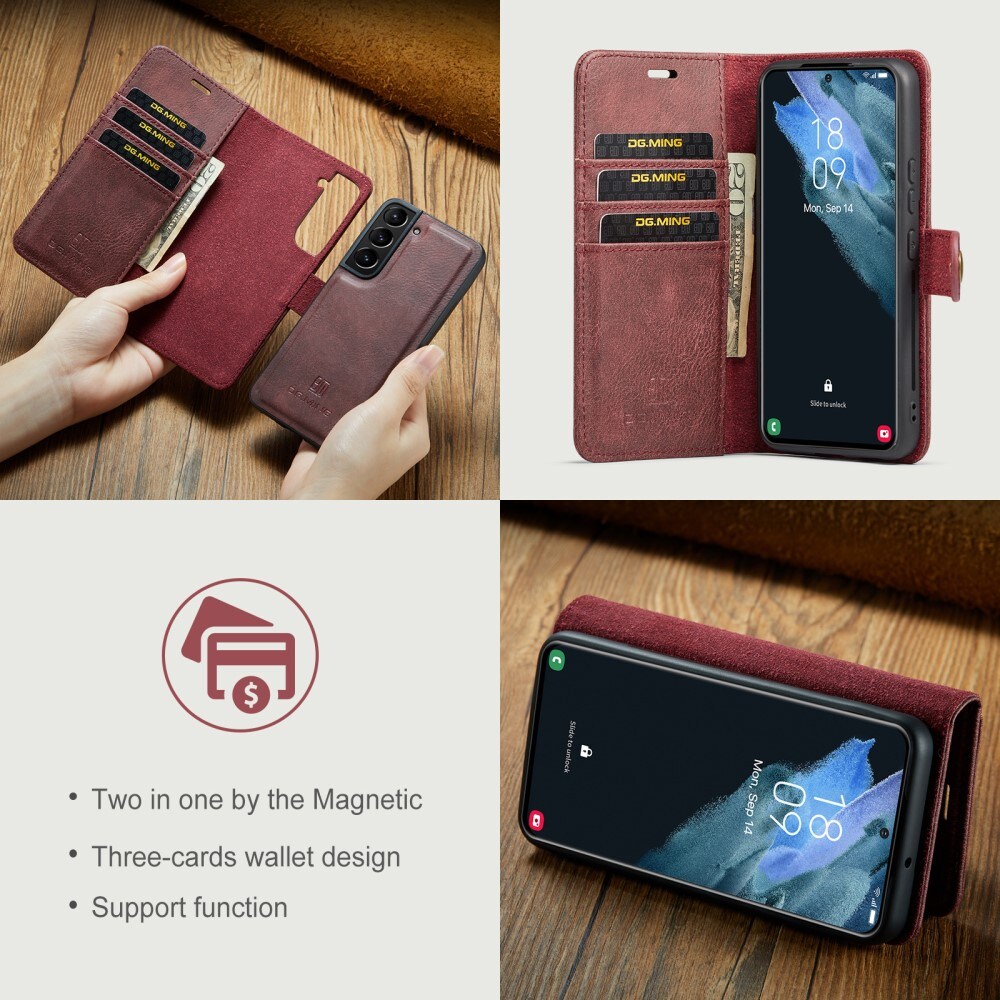 Samsung Galaxy S24 Plus Pungetui med aftageligt cover, Red
