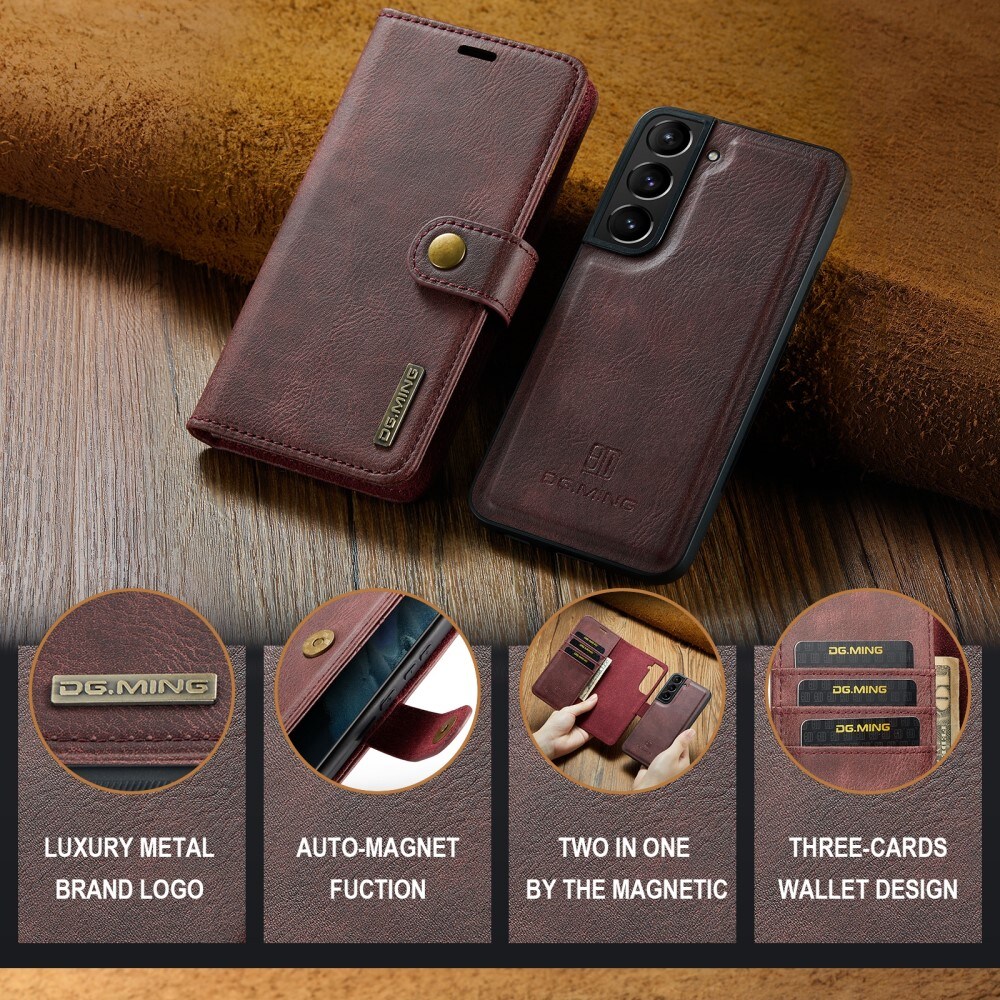 Samsung Galaxy S24 Plus Pungetui med aftageligt cover, Red