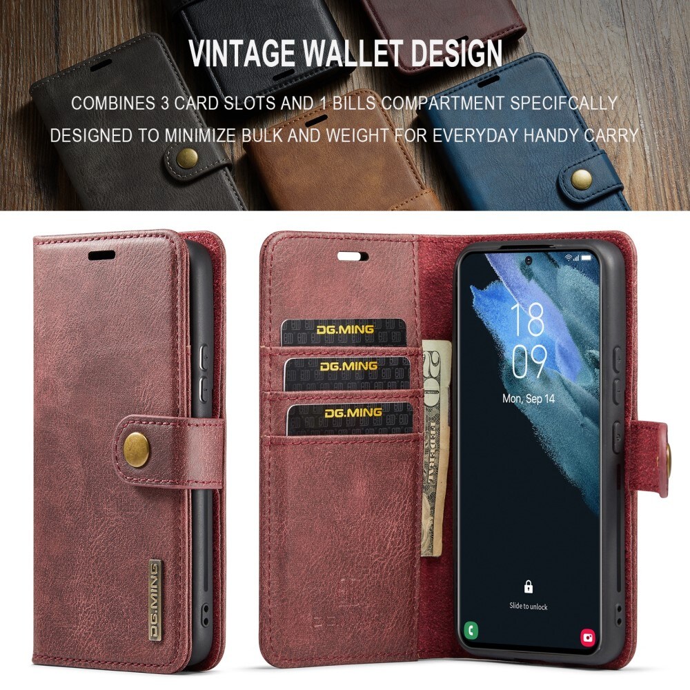 Samsung Galaxy S24 Plus Pungetui med aftageligt cover, Red