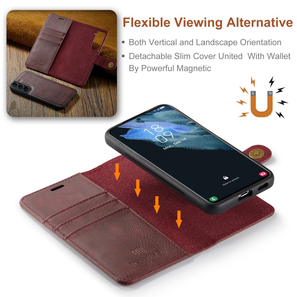 Samsung Galaxy S24 Plus Pungetui med aftageligt cover, Red