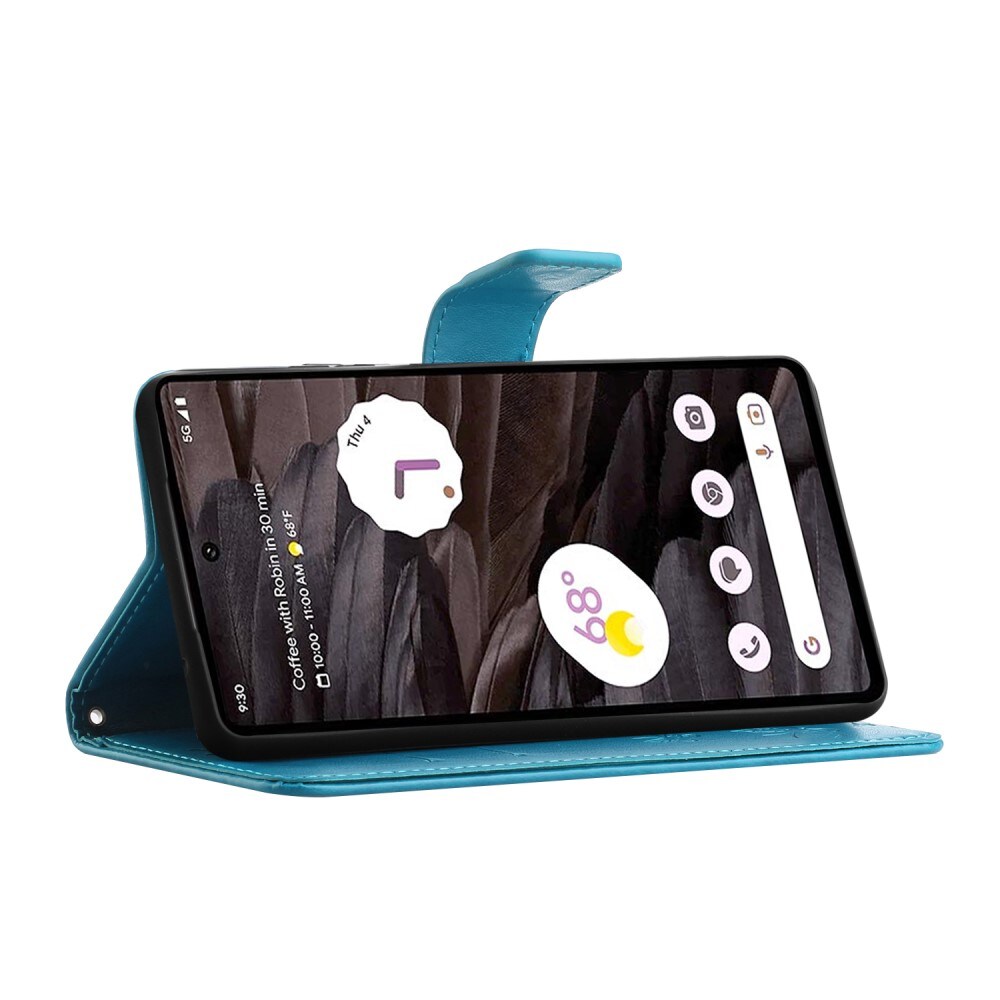 Google Pixel 8a Mobiletui med sommerfugle, Blå