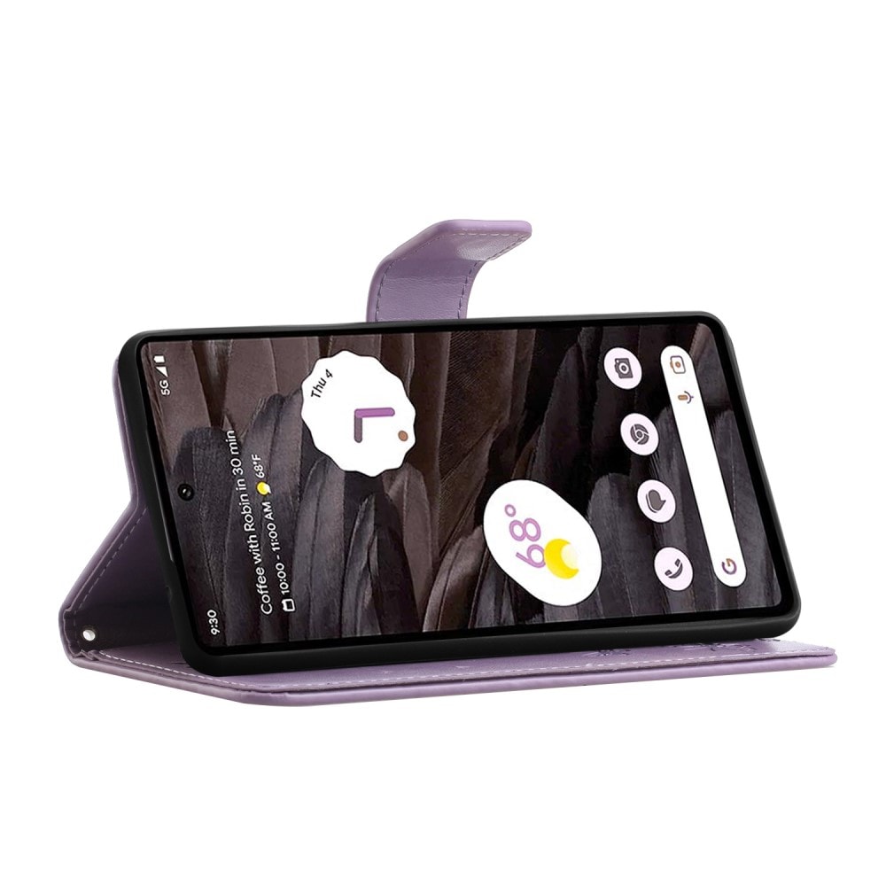 Google Pixel 8a Mobiletui med sommerfugle, Lilla