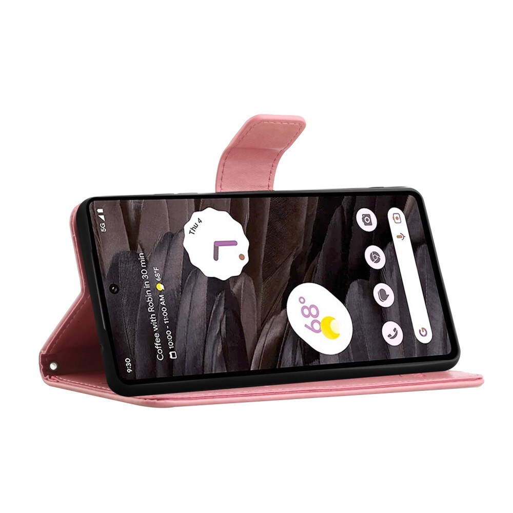 Google Pixel 8a Mobiletui med sommerfugle, Lyserød