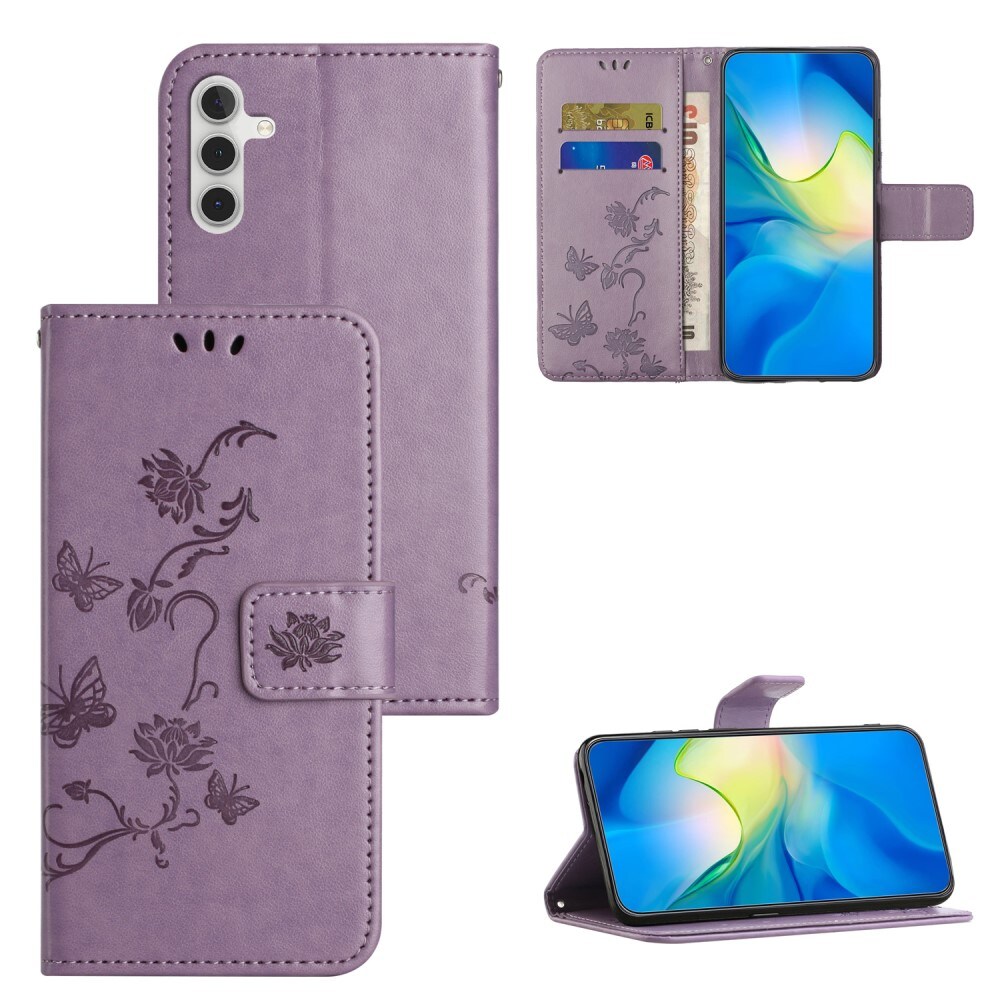 Samsung Galaxy A35 Mobiletui med sommerfugle, Lilla