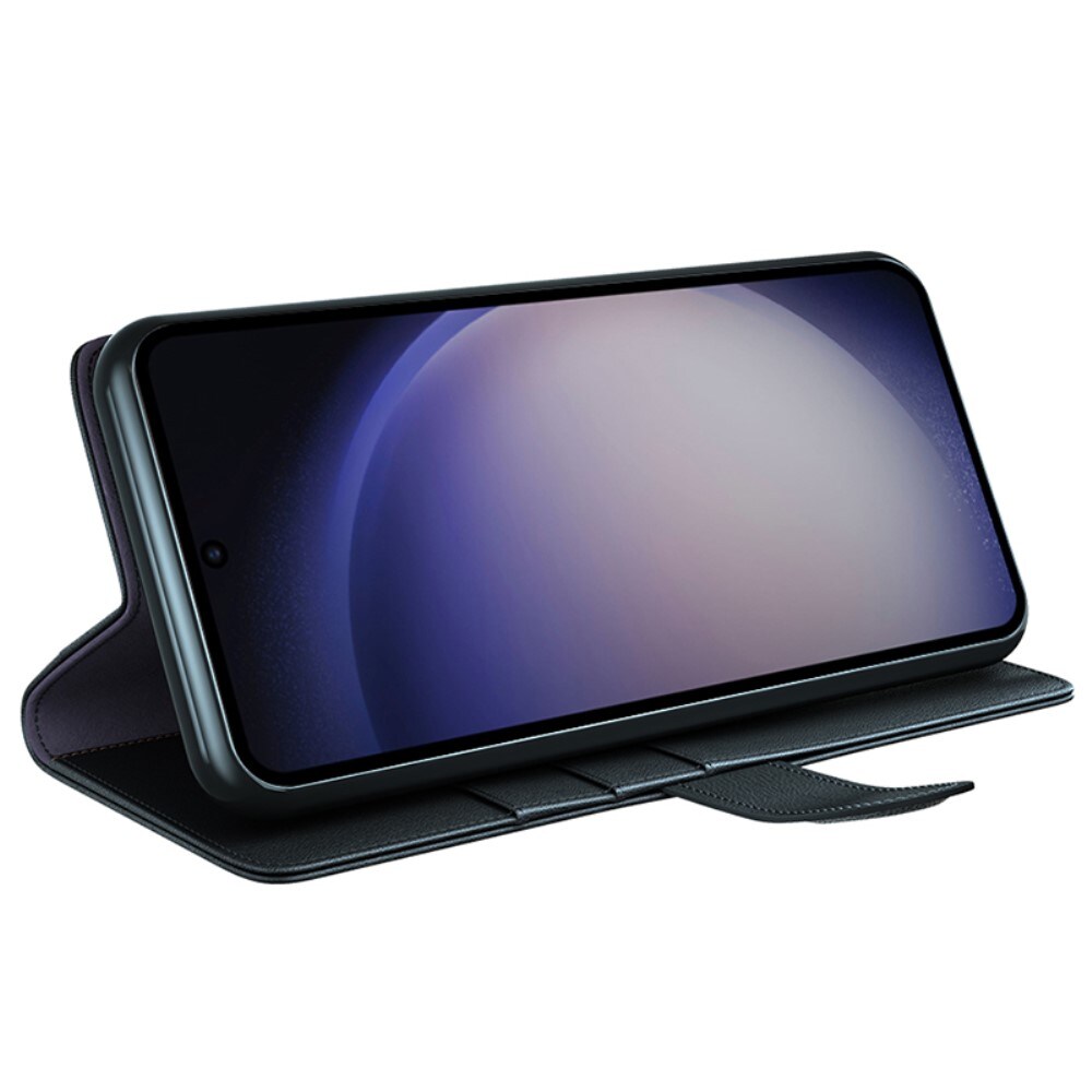 Samsung Galaxy S24 Ultra Slankt mobiletui i ægte læder, Sort