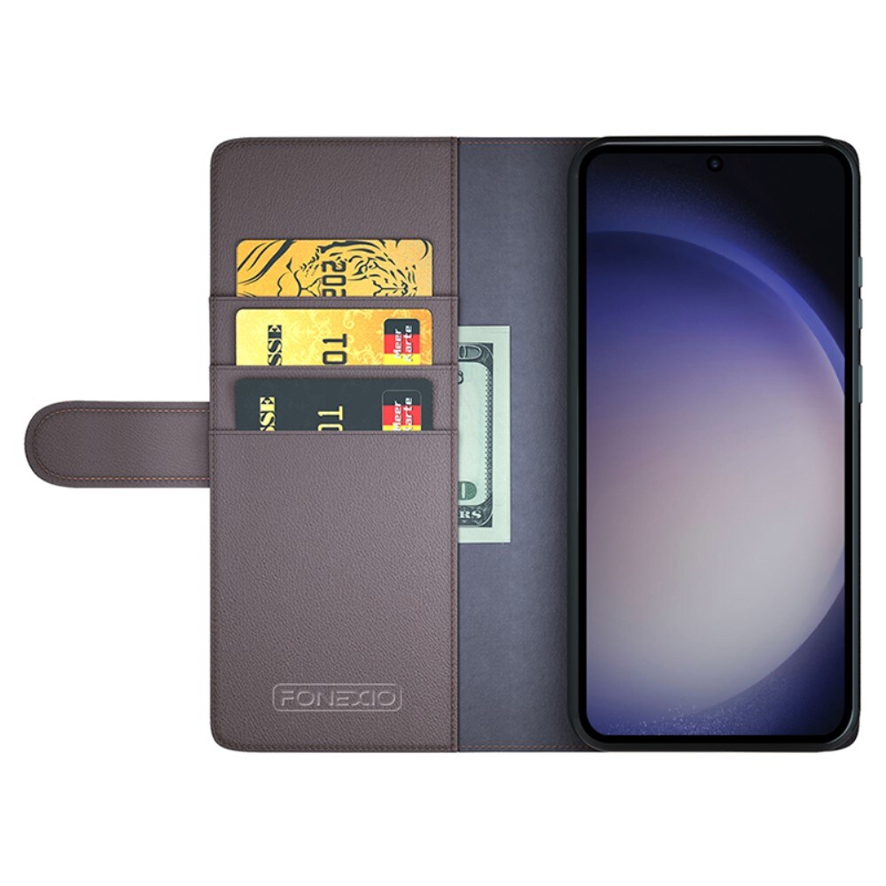 Samsung Galaxy S24 Ultra Slankt mobiletui i ægte læder, Brun