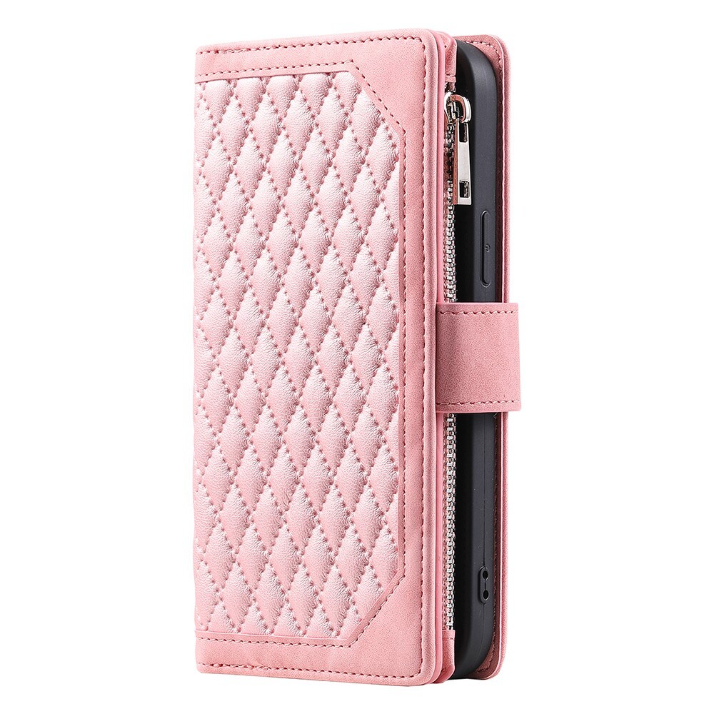 Samsung Galaxy A55 Quiltet pungtaske, Lyserød