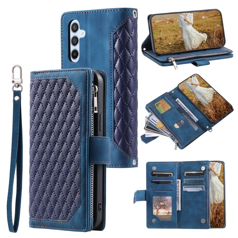 Samsung Galaxy A55 Quiltet pungtaske, Blå