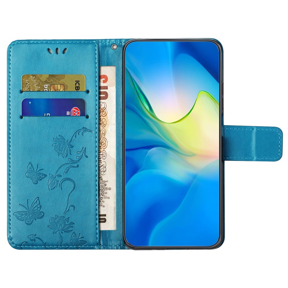 Samsung Galaxy A55 Mobiletui med sommerfugle, Blå
