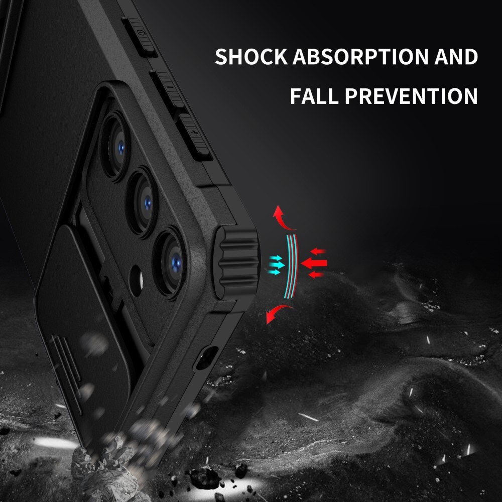 Samsung Galaxy S24 Cover med Kickstand & Kamerabeskyttelse, Sort