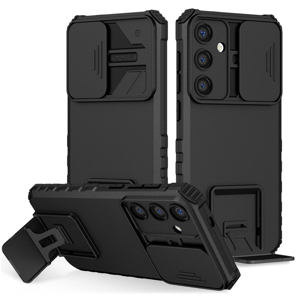 Samsung Galaxy S24 Plus Cover med Kickstand & Kamerabeskyttelse, Sort