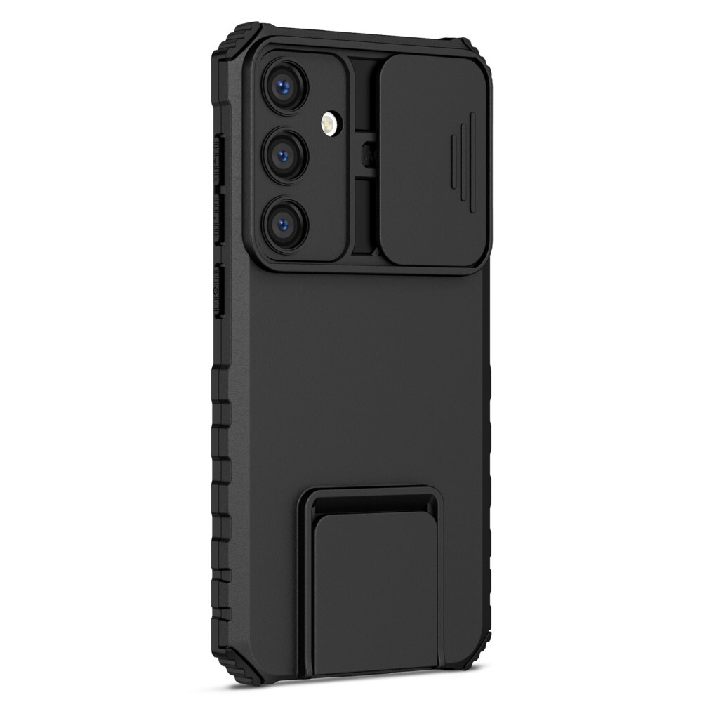Samsung Galaxy S24 Plus Cover med Kickstand & Kamerabeskyttelse, Sort
