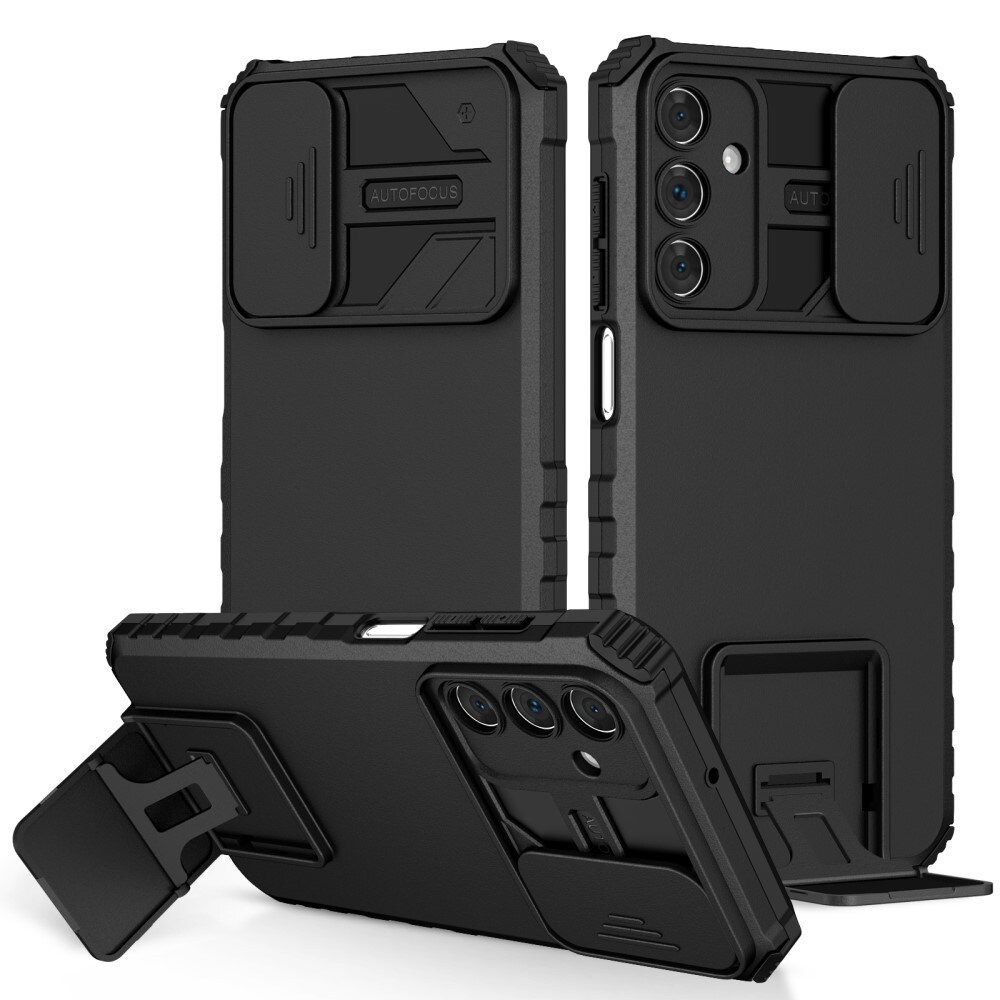 Samsung Galaxy A15 Cover med Kickstand & Kamerabeskyttelse, Sort
