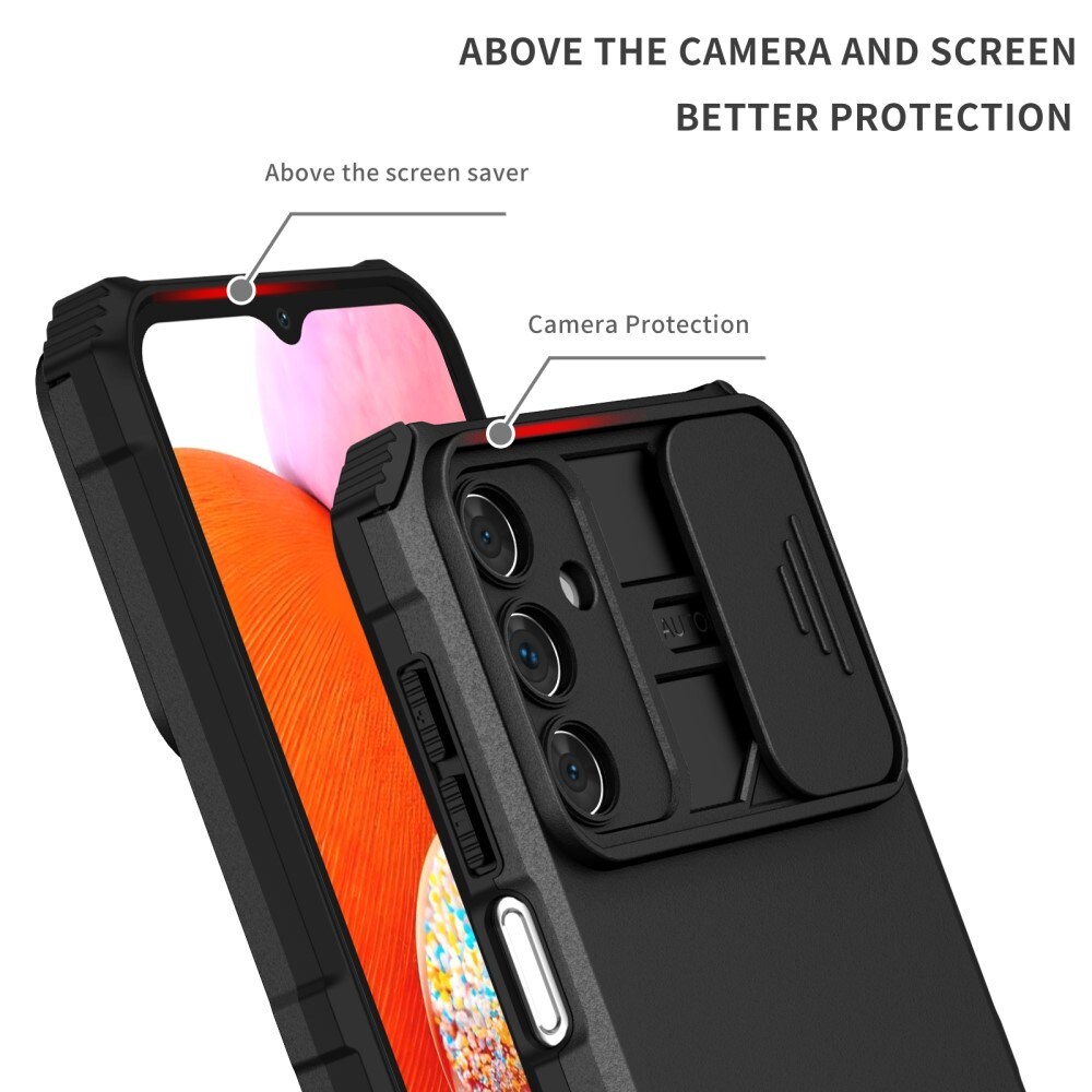 Samsung Galaxy A15 Cover med Kickstand & Kamerabeskyttelse, Sort