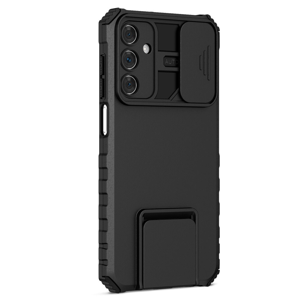 Samsung Galaxy A15 Cover med Kickstand & Kamerabeskyttelse, Sort