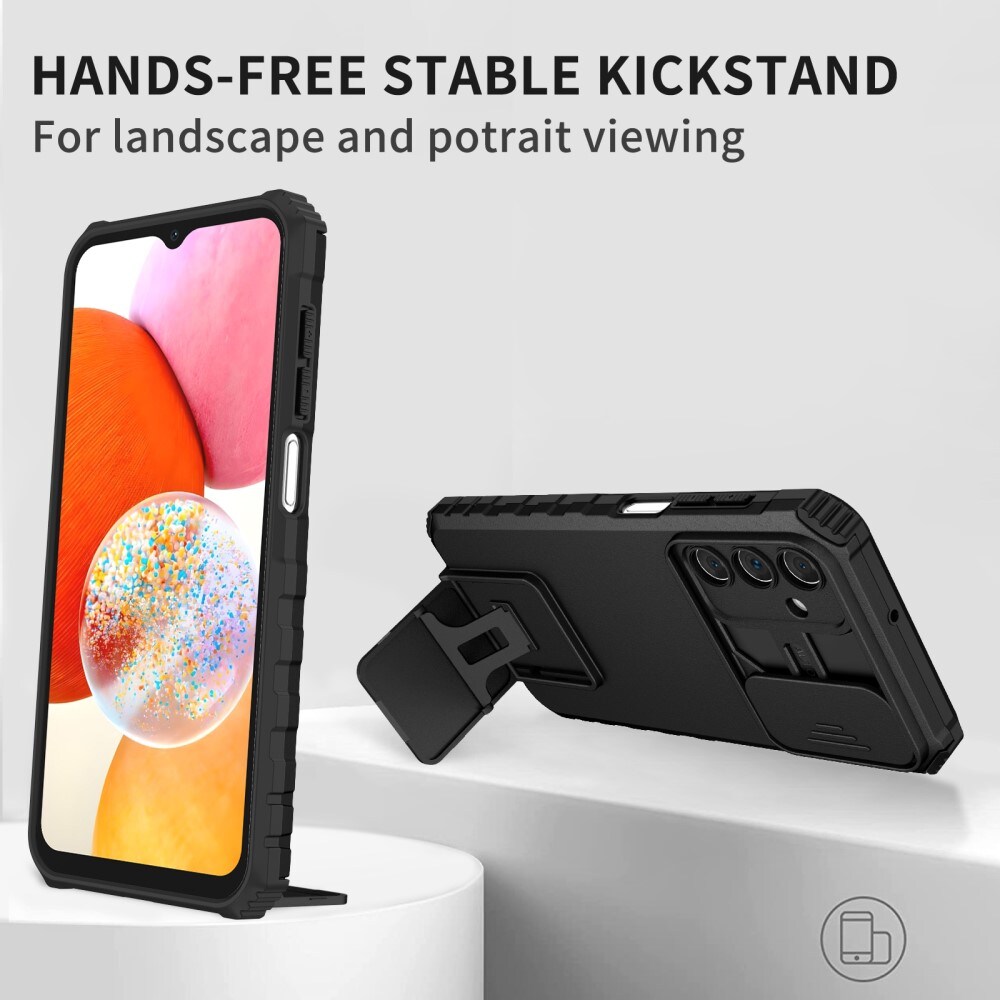 Samsung Galaxy A15 Cover med Kickstand & Kamerabeskyttelse, Sort