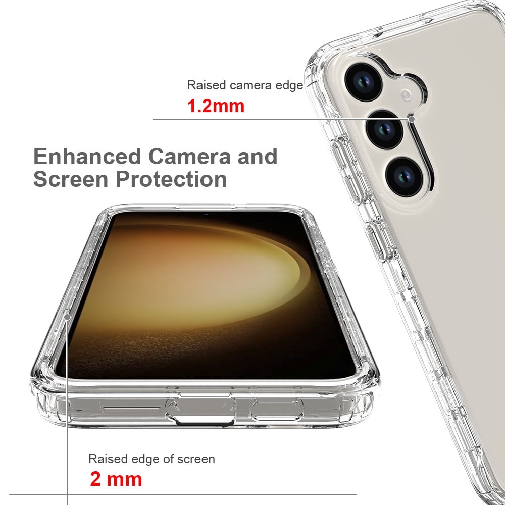 Samsung Galaxy S24 Stødsikkert mobilcover med beskyttelsesramme Gennemsigtig