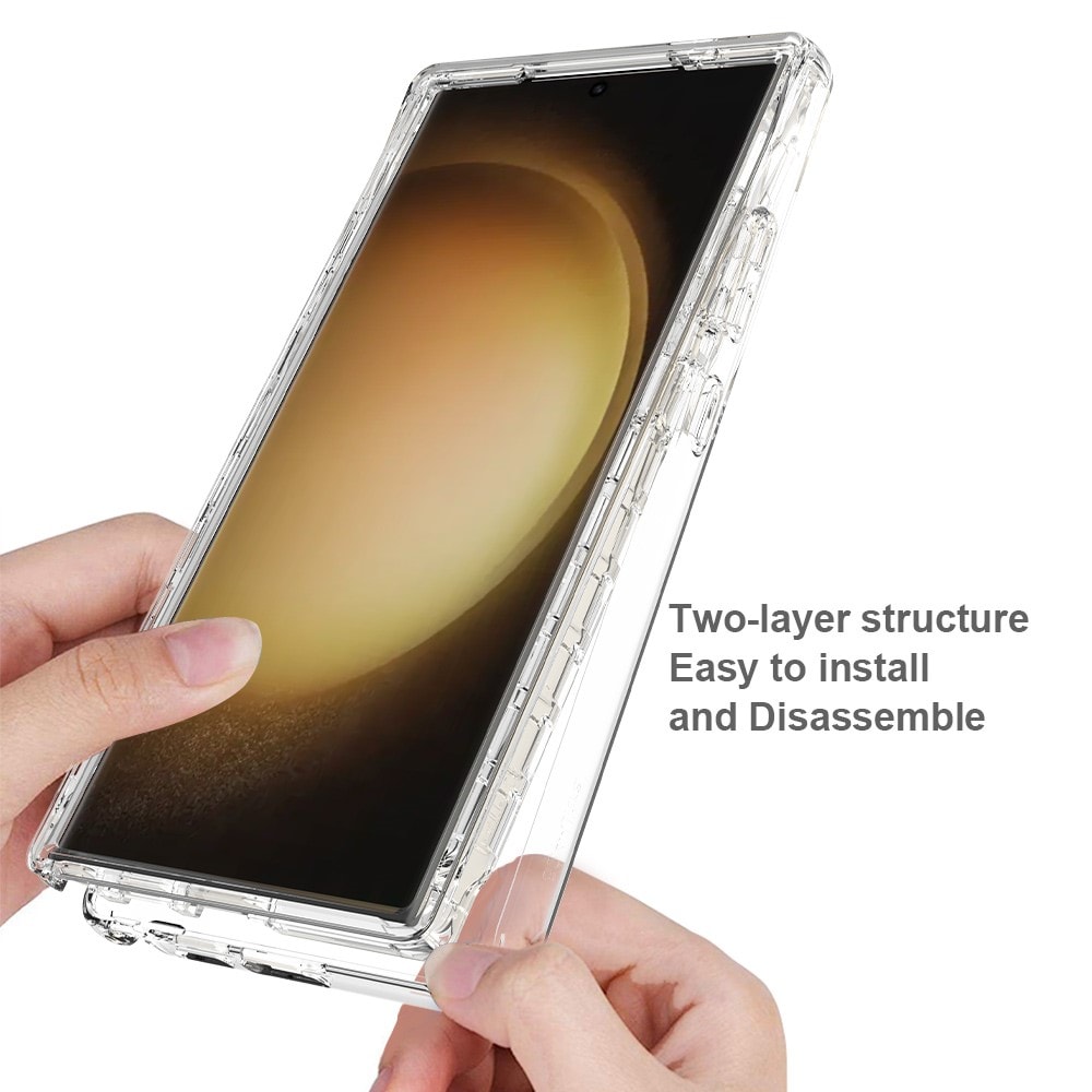 Samsung Galaxy S24 Ultra Stødsikkert mobilcover med beskyttelsesramme Gennemsigtig