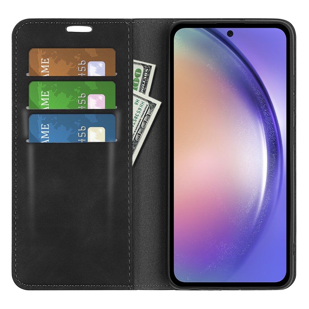Samsung Galaxy A55 Slankt etui med kortholder, Sort