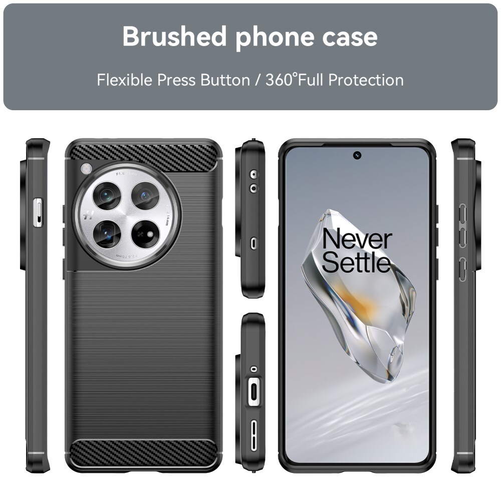 OnePlus 12 TPU-cover Brushed, Sort