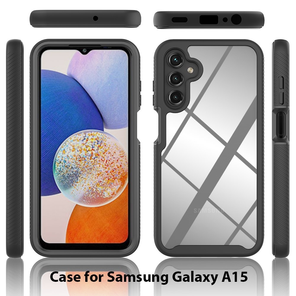 Samsung Galaxy A15 Stødsikkert mobilcover med beskyttelsesramme Sort