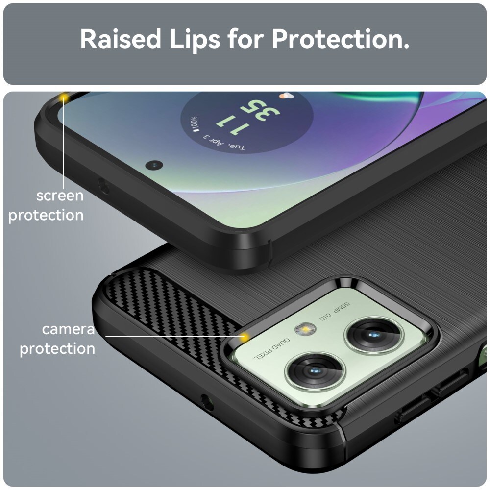 Motorola Moto G54 TPU-cover Brushed, Sort