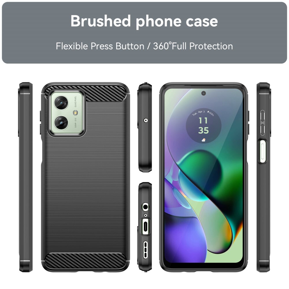 Motorola Moto G54 TPU-cover Brushed, Sort