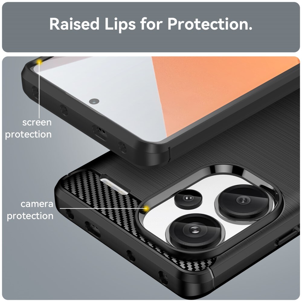 Xiaomi Redmi Note 13 Pro Plus TPU-cover Brushed, Sort