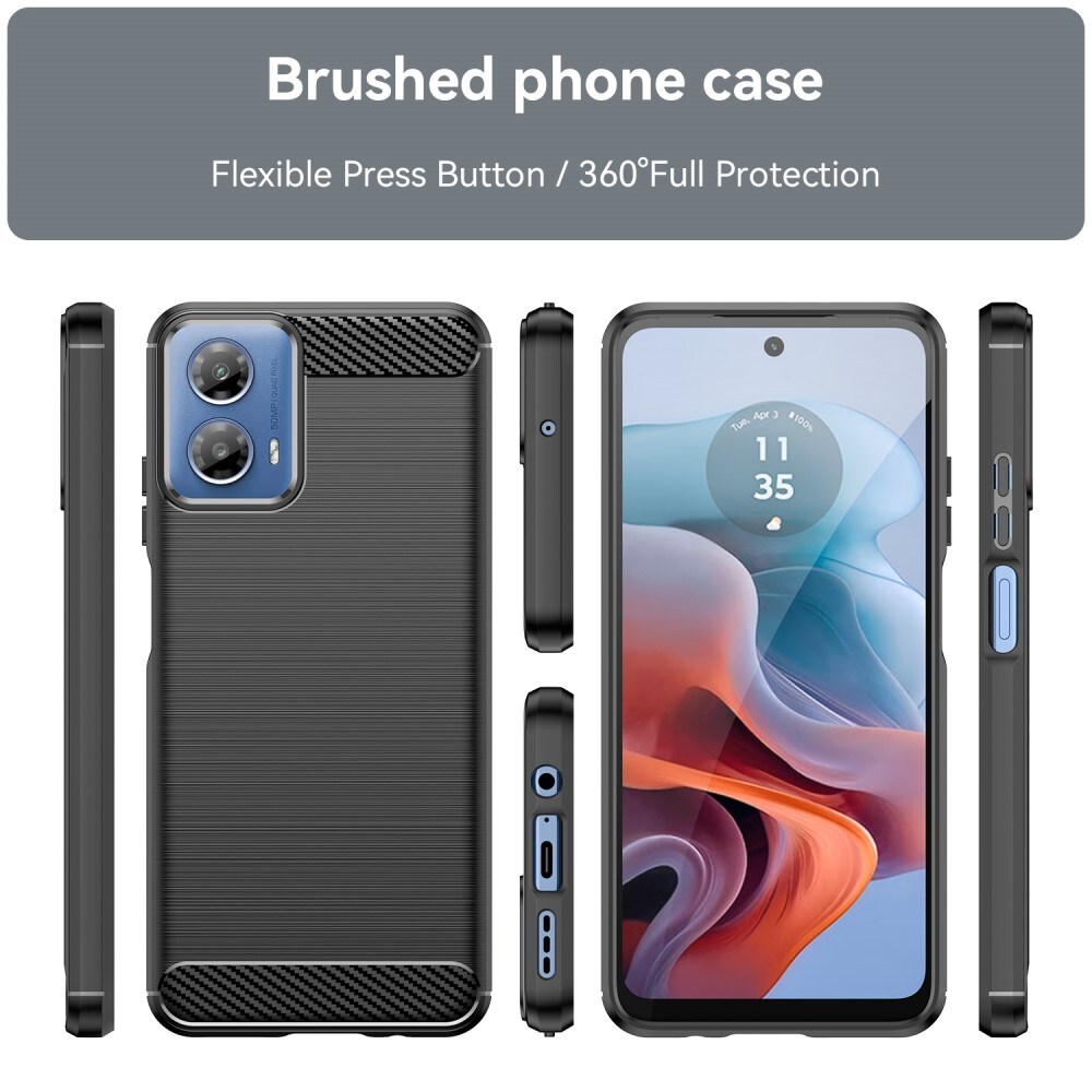 Motorola Moto G34 TPU-cover Brushed, Sort