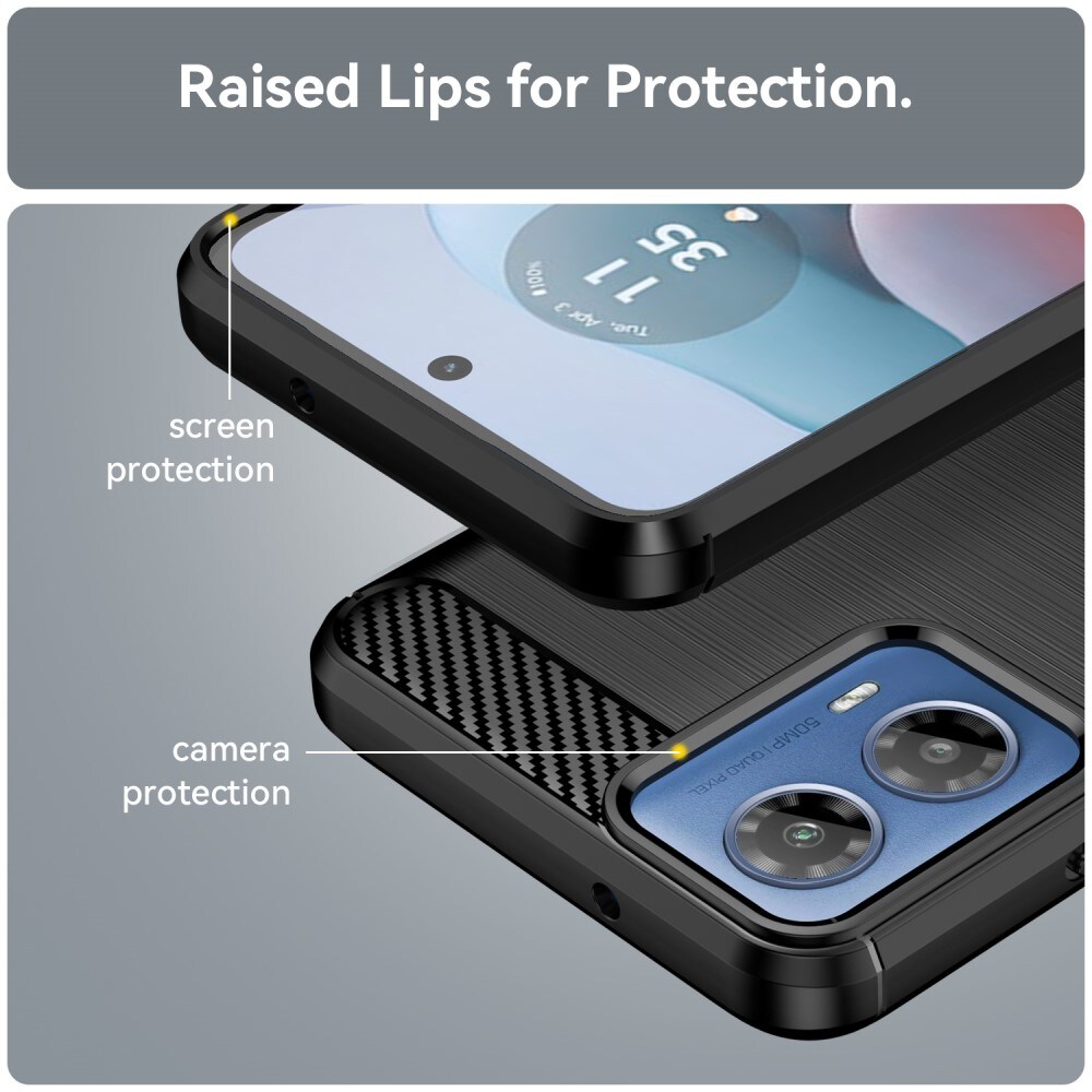Motorola Moto G34 TPU-cover Brushed, Sort