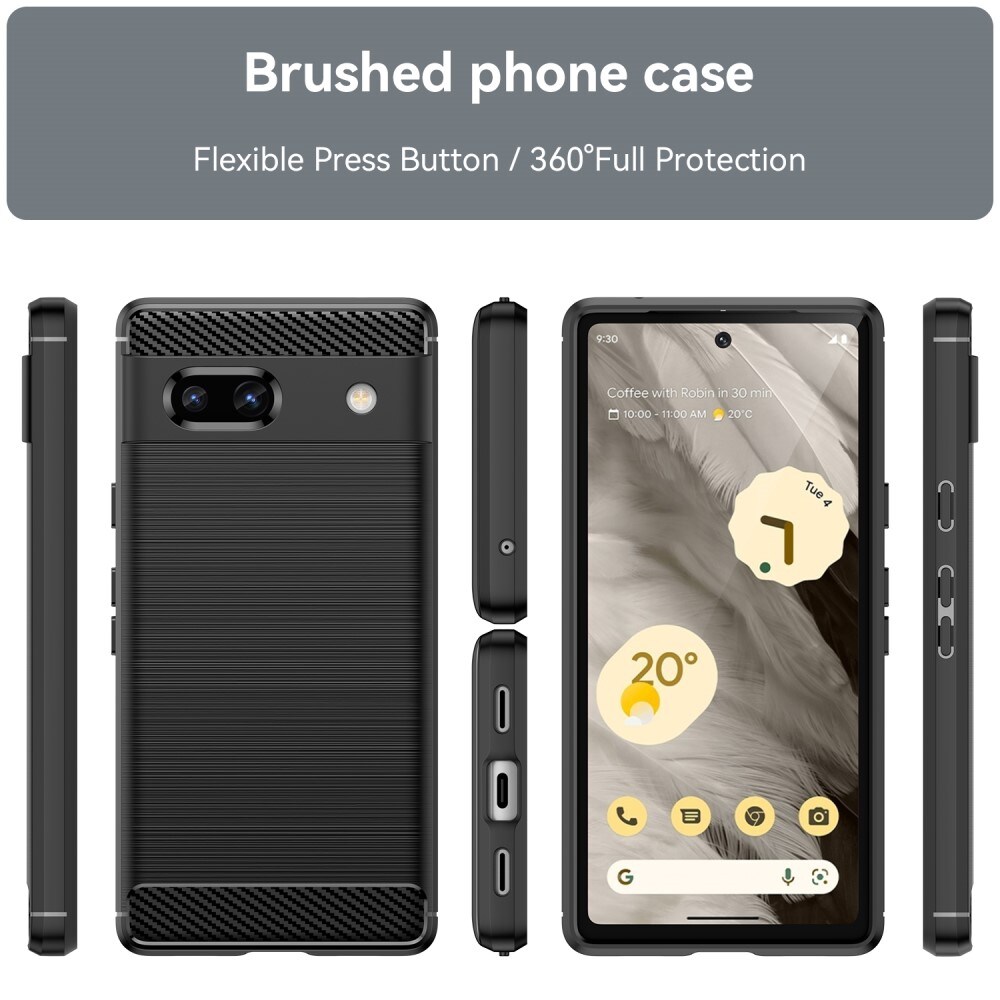 Google Pixel 7a TPU-cover Brushed, Sort